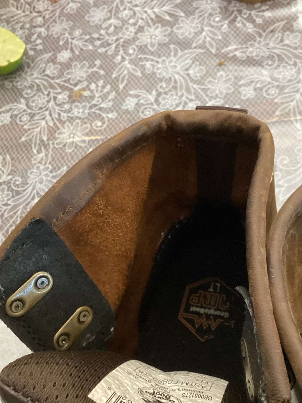 Georgia Boot Brown Leather Lace-Up Work Boots with Padded Collar - Picture 2 of 6
